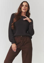 Makadamia Puha női pulóver kerek nyakkal | csokoládé