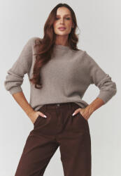 Makadamia Puha női pulóver kerek nyakkal | cappuccino