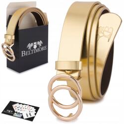 Beltimore Női bőr öv nadrághoz, ruhához, kör alakú, klasszikus arany Beltimore (B06_85)