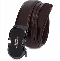 Beltimore Öv férfi bőr öv nadrághoz, casual, öltönyhöz, automata csattal, sima Beltimore (A39darkbrown_140)