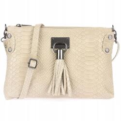 Beltimore Női bőr kézitáska, kis méretű, alkalmi postás táska (X53ecru)