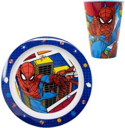  Marvel Pókember étkészlet pohár 430 ml és mikrózható lapos tányér