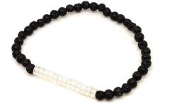 R. M. ékszer Bazalt opalit golyó korong karkötő 4-5 mm (060315)
