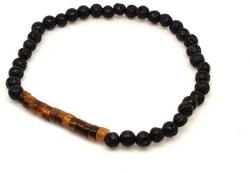 R. M. ékszer Bazalt tigrisszem golyó korong karkötő 4-5 mm (060306)