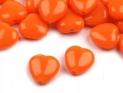  Szívek Műanyag Narancssárga 13x13MM 10DB