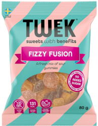 TWEEK Jeleuri cu Aroma de Bubble Gum, Pepene si Cola Acrisoara cu Stevie fara Zahar Adaugat Fizzy Fusion 80g