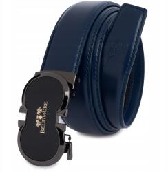 Beltimore Öv férfi bőr öv nadrághoz, casual, öltönyhöz, automata csattal, sima Beltimore (A39navy_145)