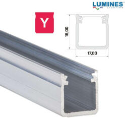 LED Alumínium Profil Magas falú [Y] Natúr 1 méter (Y-11)
