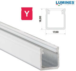  LED Alumínium Profil Magas falú [Y] Fehér 2, 02 méter (Y-24)