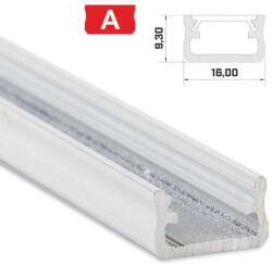  LED Alumínium Profil Standard [A] Fehér 1 méter (A-14)