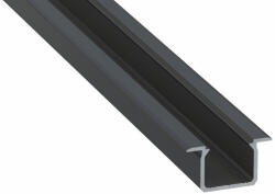 LED Alumínium Profil Beépíthető [U] Fekete 2, 02 méter (U-25)