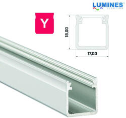  LED Alumínium Profil Magas falú [Y] Ezüst 2, 02 méter (Y-22)