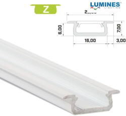  LED Alumínium Profil Beépíthető [Z] Fehér 2, 02 méter (Z-24)