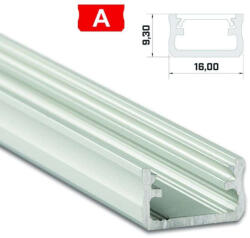  LED Alumínium Profil Standard [A] Ezüst 1 méter (A-12)