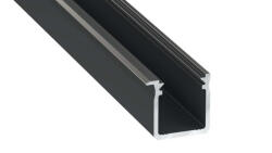 LED Alumínium Profil Beépíthető Mély [J] Fekete 2, 02 méter (J-25)