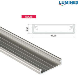  LED Alumínium Profil Széles [SOLIS] Ezüst 1 méter (SOLIS-12)