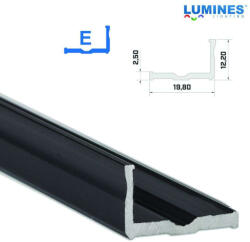  LED Alumínium Profil Széles L alakú [E] Fekete 1 méter (E-15)