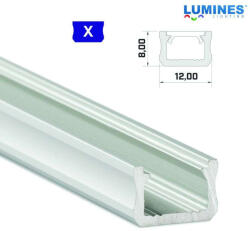  LED Alumínium Profil Keskeny [X] Ezüst 1 méter (X-12)