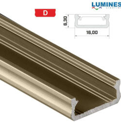  LED Alumínium Profil Általános U alakú [D] Bronz 2, 02 méter (D-23)