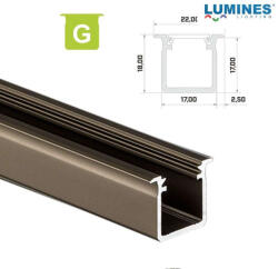 LED Alumínium Profil Beépíthető Mély [G] Bronz 1 méter (G-13)