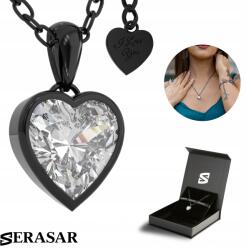 Serasar Serasar, Ezüst Nyaklánc [Love] Fekete, Valentin-napi Ajándék (Love)