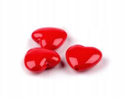  Szív Gyöngyök Valentin Nap Szerelem Műanyag Piros 18x17MM 2DB (340562)