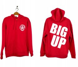 JHK Piros Nyomott Mintás M Cipzáras Kapucnis Pulóver Hip Hop Grafikával