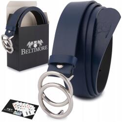 Beltimore Női bőr öv nadrághoz, ruhához, karika csattal, klasszikus sötétkék Beltimore (B04_85)