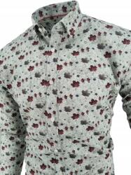  Férfi Ing Szürke Juharlevél Mintás L 41/42