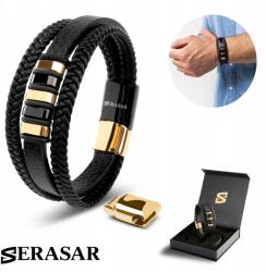 Serasar Férfi Bőr Karkötő [Glory] Arany/Fekete (Glory) - allegro - 11 410 Ft