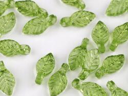  Levelek Műanyag Karkötők Kézműves Ékszerek Zöld-bézs 5x10MM 50DB (230487.3)