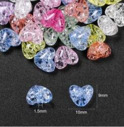  Szív Crackle Gyöngyök Karkötőkhöz Handmade Diy MIX 9x10MM 10DB
