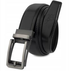 Beltimore Öv férfi bőr öv nadrághoz, casual, öltönyhöz, automata csattal, sima Beltimore (A41black_135)