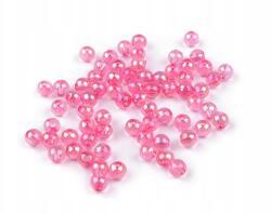  Szivárványos Műanyag Gyöngyök Rózsaszín 6MM 30DB (340430.4)