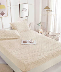 Jojo Home Husa de pat din cocolino, model tricot + 2 fete de perna 50x70cm, crem - D091 (D091)