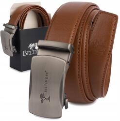 Beltimore Férfi bőr Öv casual öltönynadrághoz, automata, barna, Beltimore (A50brown_140)