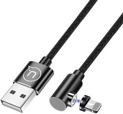 USAMS Kabel USB-A/Lightning 1m kątowy magnetyczny U54 czarny/black SJ444USB01 (US-SJ444)