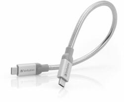 Verbatim Kabel stalowy USB-C/USB-C 3A 30cm srebrny/silver 48867