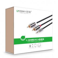 UGREEN Cablu jack 3, 5 mm tata la 2RCA tata, conector metalic UG282 Cabluri audio Lungime 1.5 Metri (UG282)