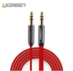 UGREEN Cablu ultra plat cu mufa audio de 3, 5 mm tata la tata UG254 Cabluri audio Lungime 50 centimetri Culoare Roșu (UG254)