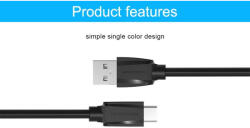 Vention Cablu de date USB 2.0 la USB de tip C - Negru V020-B150 Cabluri USB la USB C Lungime 1.5 Metri (V020-B150)