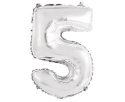 GoDan Balon Folie Cifra 35 cm Argintiu GD1910-5 Baloane folie Tip Cifra 5 (GD1910-5)
