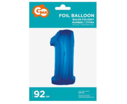 GoDan Balon folie sub forma de cifra, culoare albastra 92 cm GD624-1 Baloane folie Tip Cifra 1 (GD624-1)