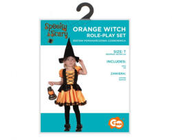 GoDan Costum carnaval Vrajitoare Portocalie pentru copii, marime 92/104cm ( 3-4 ani) GD1352 Costume bal mascat copii (GD1352) Costum bal mascat copii