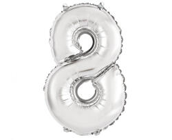 GoDan Balon Folie Cifra 35 cm Argintiu GD1910-8 Baloane folie Tip Cifra 8 (GD1910-8)