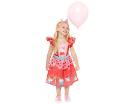 GoDan Costum carnaval Peppa Pig pentru copii, rochie si bentita, marime 98/104 cm ( 3-4 ani) GD1592 Costume bal mascat copii (GD1592) Costum bal mascat copii