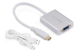 UGREEN Convertor HDMI la VGA cu 3.5mm Audio și Micro USB UG104 Adaptoare HDMI Culoare Argint (UG104)