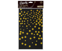 GoDan Fata de masa din folie B&C neagra cu buline auriu, 137x183 cm GD822 Fete de masa petrecere (GD822) Fata de masa