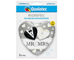 GoDan Balon folie model inimioara cu inscriptie Mr&Mrs 46 cm GD737 Baloane folie (GD737)