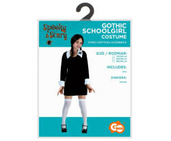 GoDan Costum carnaval, scolar gotic, Wednesday, Negru, 8-10 ani 130/140 GD1006 Costume bal mascat copii (GD1006) Costum bal mascat copii